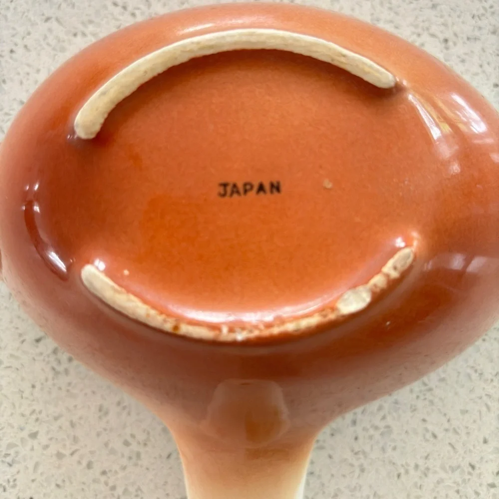 Vintage Gravy Boat Ceramic No-Drip Gravy Separator Server Vegetable Design Japan